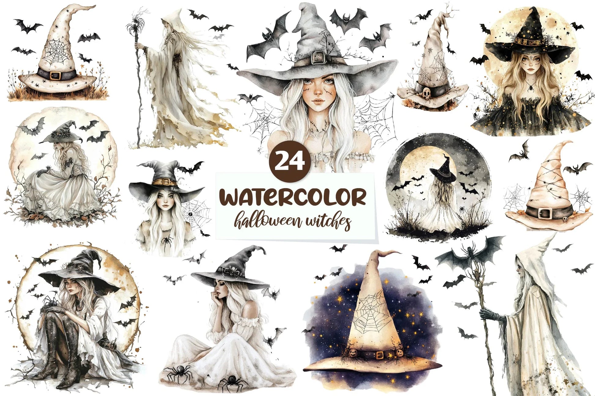 Halloween Witches Clipart Bundle - CraftNest - Digital Crafting and Art