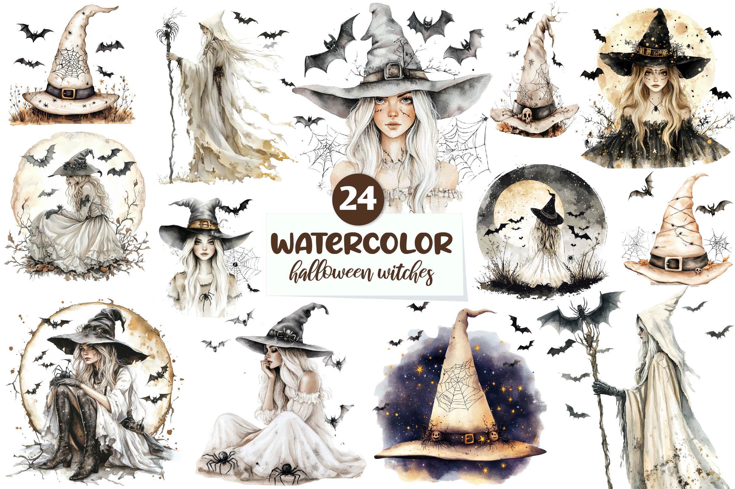 Halloween Witches Clipart Bundle - CraftNest - Digital Crafting and Art