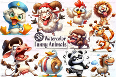Crazy Funny Animals Clipart Bundle 2 - CraftNest - Digital Crafting and Art
