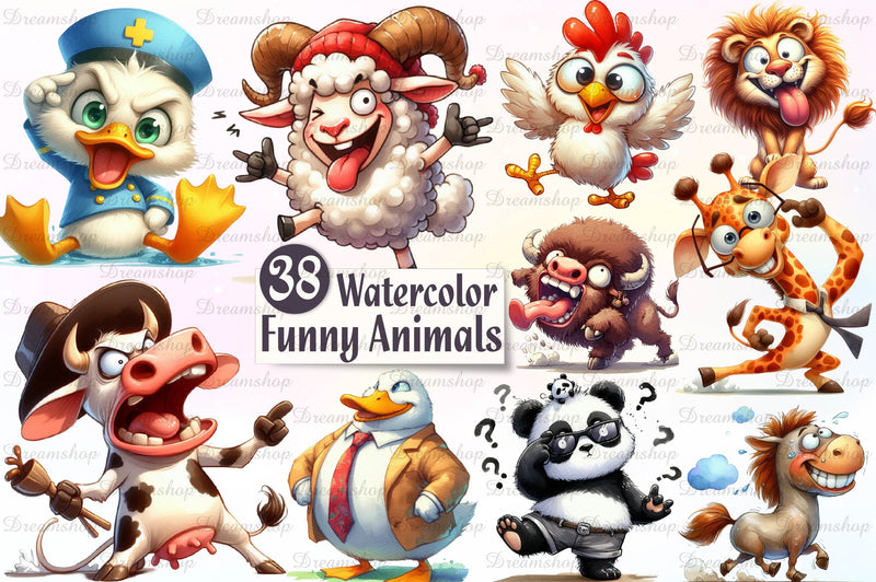 Crazy Funny Animals Clipart Bundle 2 - CraftNest - Digital Crafting and Art