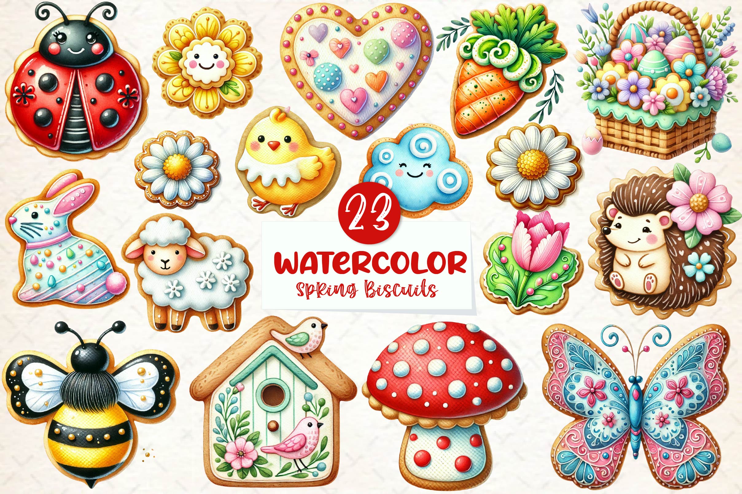 Spring Biscuits Clipart Bundle - CraftNest - Digital Crafting and Art
