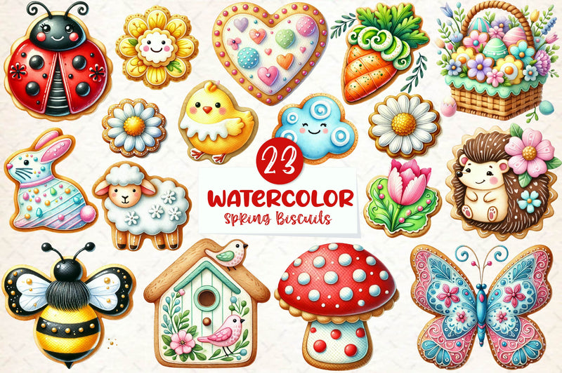 Spring Biscuits Clipart Bundle - CraftNest - Digital Crafting and Art