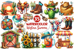 Western Summer Clipart Bundle 3 - CraftNest - Digital Crafting and Art