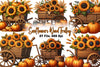 Sunflowers In Wood Trolley Clipart Bundle