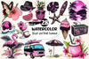 Black And Pink Summer Clipart Bundle