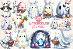 Easter Ghost Rabbit Clipart Bundle - CraftNest - Digital Crafting and Art