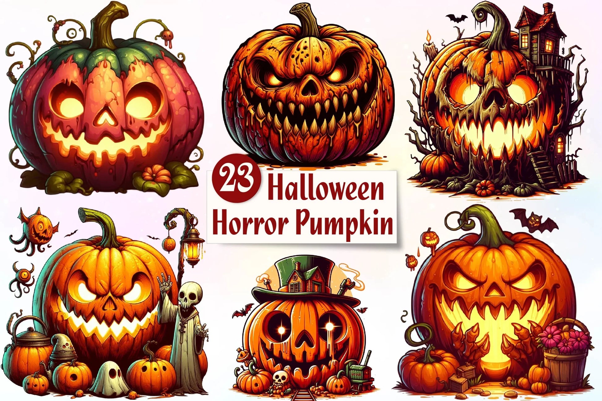 Horror Pumpkin Clipart Bundle - CraftNest - Digital Crafting and Art