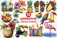 Tropical Summer Clipart Bundle 4 - CraftNest - Digital Crafting and Art