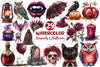 Burgundy & Halloween Clipart Bundle 5