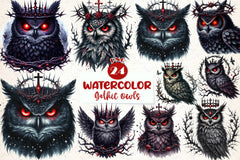 Gothic Owls Clipart Bundle 1 - CraftNest - Digital Crafting and Art