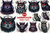 Gothic Owls Clipart Bundle 1