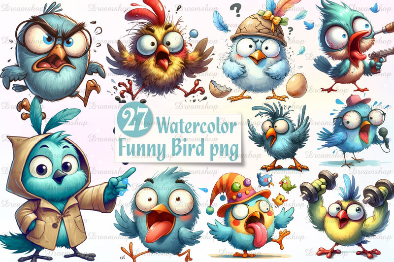 Funny Bird Funny Bird Clipart Bundle 2 - CraftNest - Digital Crafting and Art