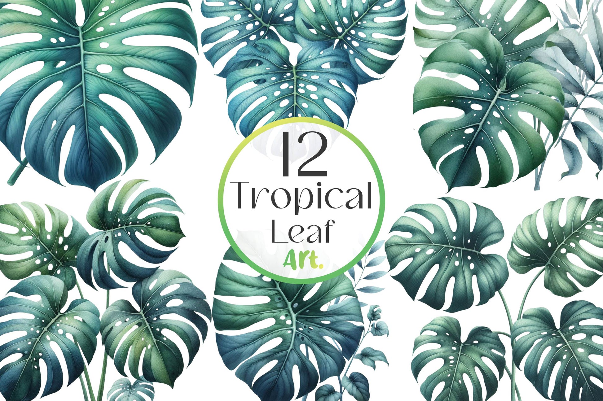 Tropical Leaf Clipart Bundle - CraftNest - Digital Crafting and Art