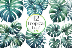 Tropical Leaf Clipart Bundle - CraftNest - Digital Crafting and Art