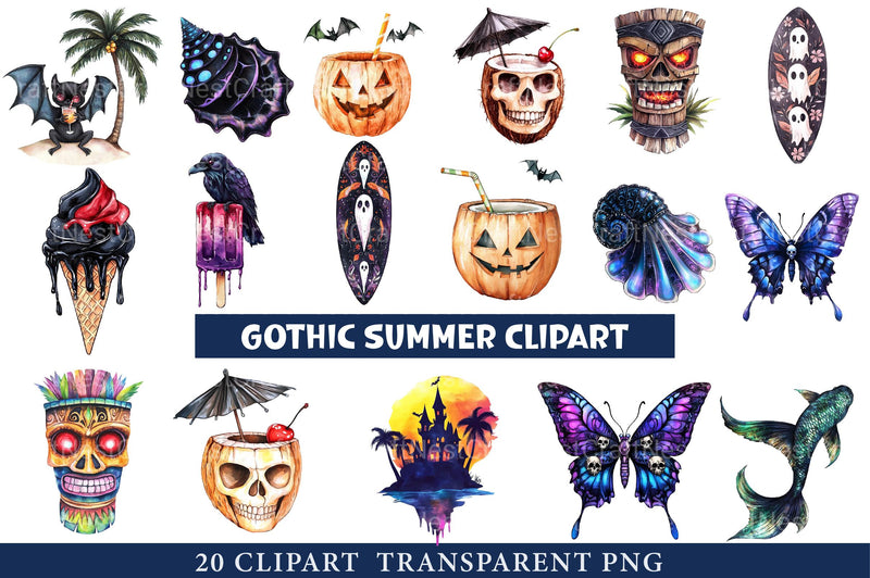 Gothic Summer Clipart Bundle - CraftNest - Digital Crafting and Art