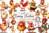 Quirky Funny Chicken Clipart Bundle