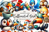 Funny Cartoon Caffeinated Quirky Bird Clipart Bundle