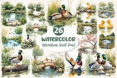 Springtime Duck Pond Clipart Bundle 2 - CraftNest - Digital Crafting and Art