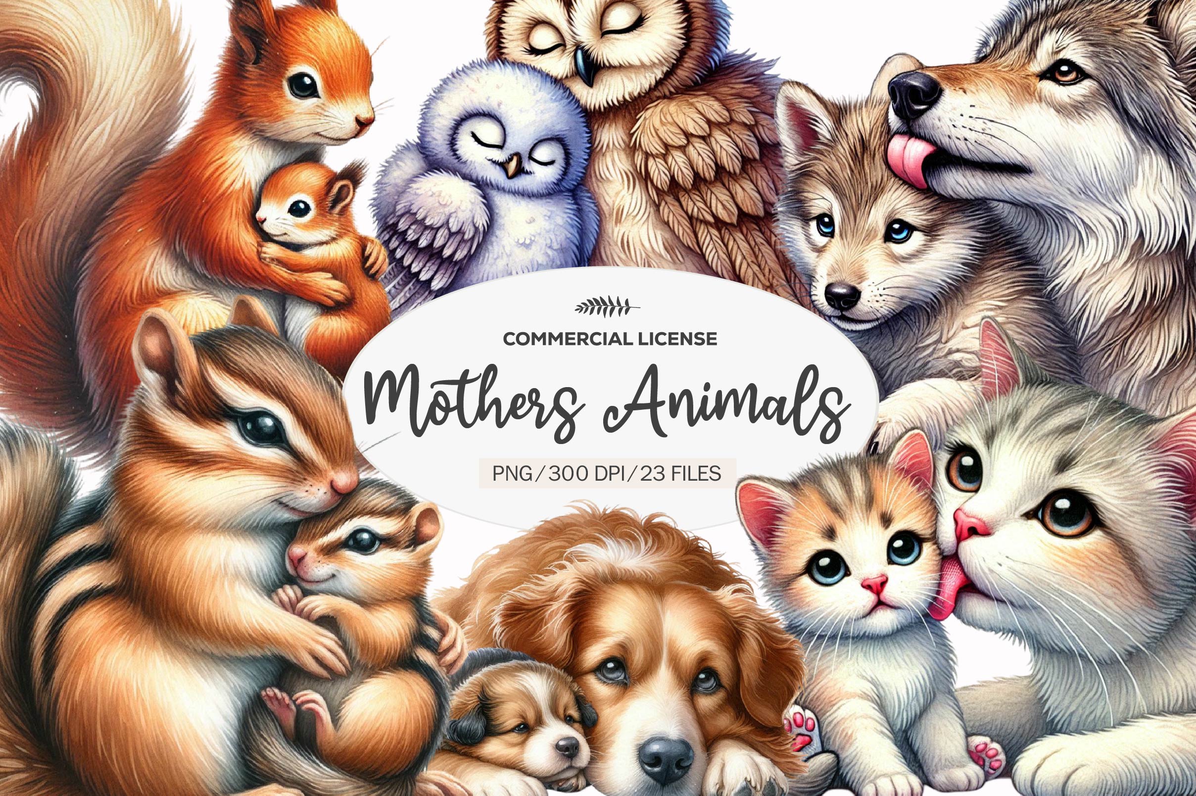 Mothers Day Animals Clipart Bundle - CraftNest - Digital Crafting and Art