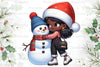 African American Christmas Girl Clipart Bundle 9