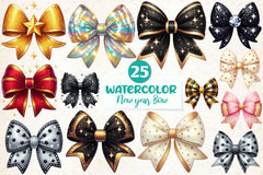 Coquette New Year Bow Clipart Bundle - CraftNest - Digital Crafting and Art
