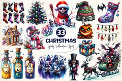 Spooky Christmas Clipart Bundle 2 - CraftNest - Digital Crafting and Art