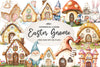 Easter Gnome Gingerbread House Clipart Bundle
