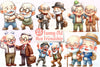Funny Old Men Friendship Clipart Bundle