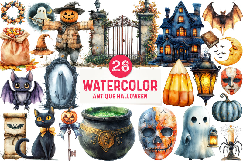 Antique Halloween Clipart Bundle - CraftNest - Digital Crafting and Art