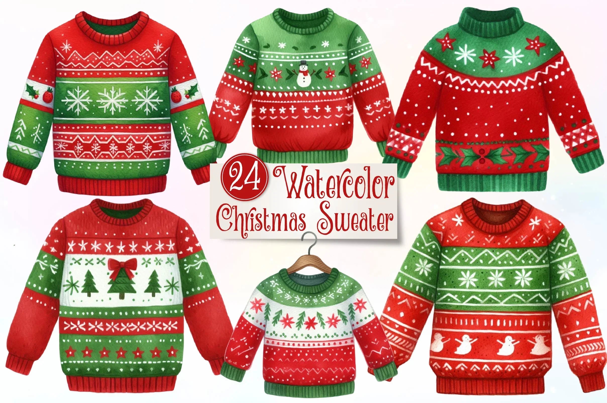 Christmas Sweater Clipart Bundle - CraftNest - Digital Crafting and Art