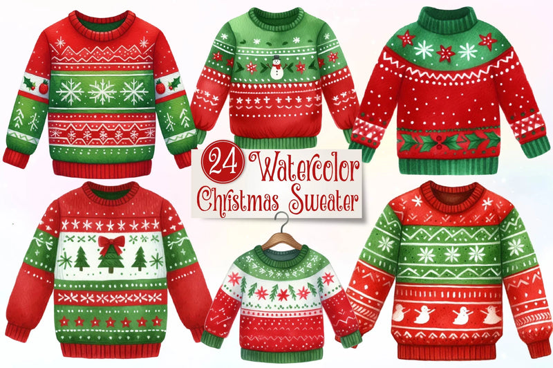 Christmas Sweater Clipart Bundle - CraftNest - Digital Crafting and Art