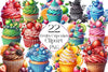 Cupcake Fruits Cupcakes Clipart Bundle