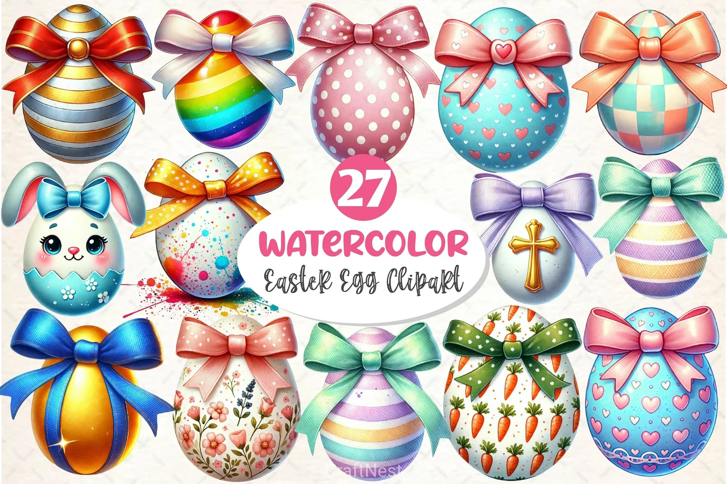 Easter Egg Easter Clipart Bundle 4 - CraftNest - Digital Crafting and Art