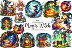 Cozy Magic Fairy Forest Witch Clipart Bundle - CraftNest - Digital Crafting and Art