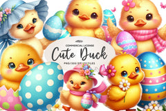 Easter Cute Duck Duck Clipart Bundle - CraftNest - Digital Crafting and Art