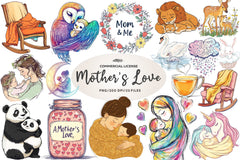 Soft & Warm Mothers Love Clipart Bundle - CraftNest - Digital Crafting and Art