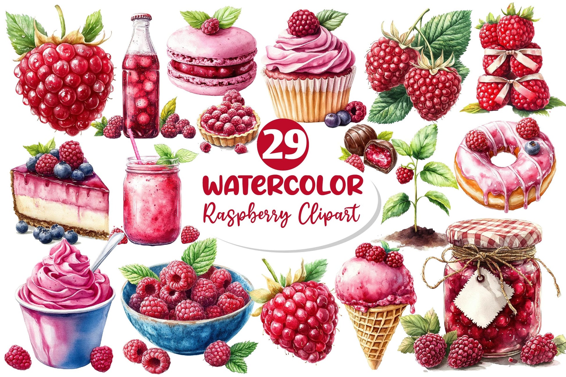 Raspberry Clipart Bundle 3 - CraftNest - Digital Crafting and Art