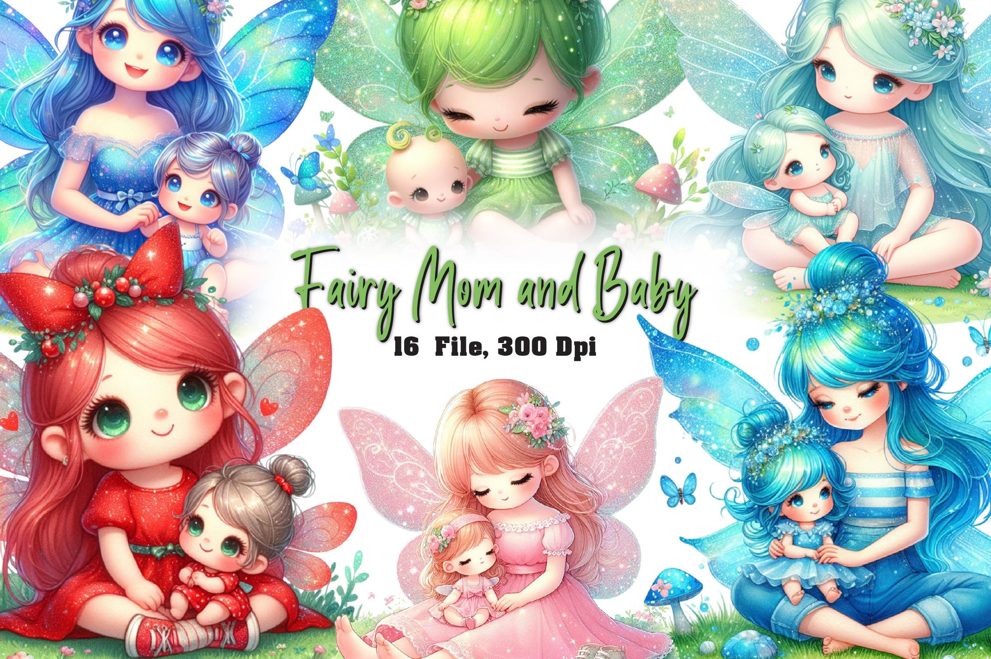 Fairy Mom And Baby Clipart Bundle - CraftNest - Digital Crafting and Art