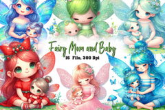 Fairy Mom And Baby Clipart Bundle - CraftNest - Digital Crafting and Art