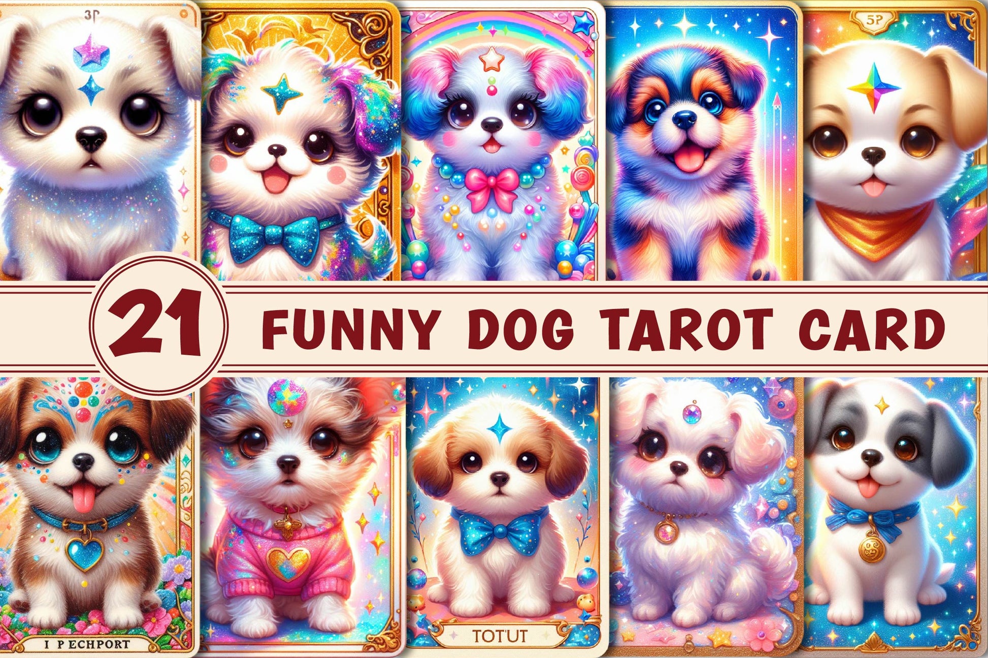 Funny Dog Tarot Card Clipart Bundle - CraftNest - Digital Crafting and Art