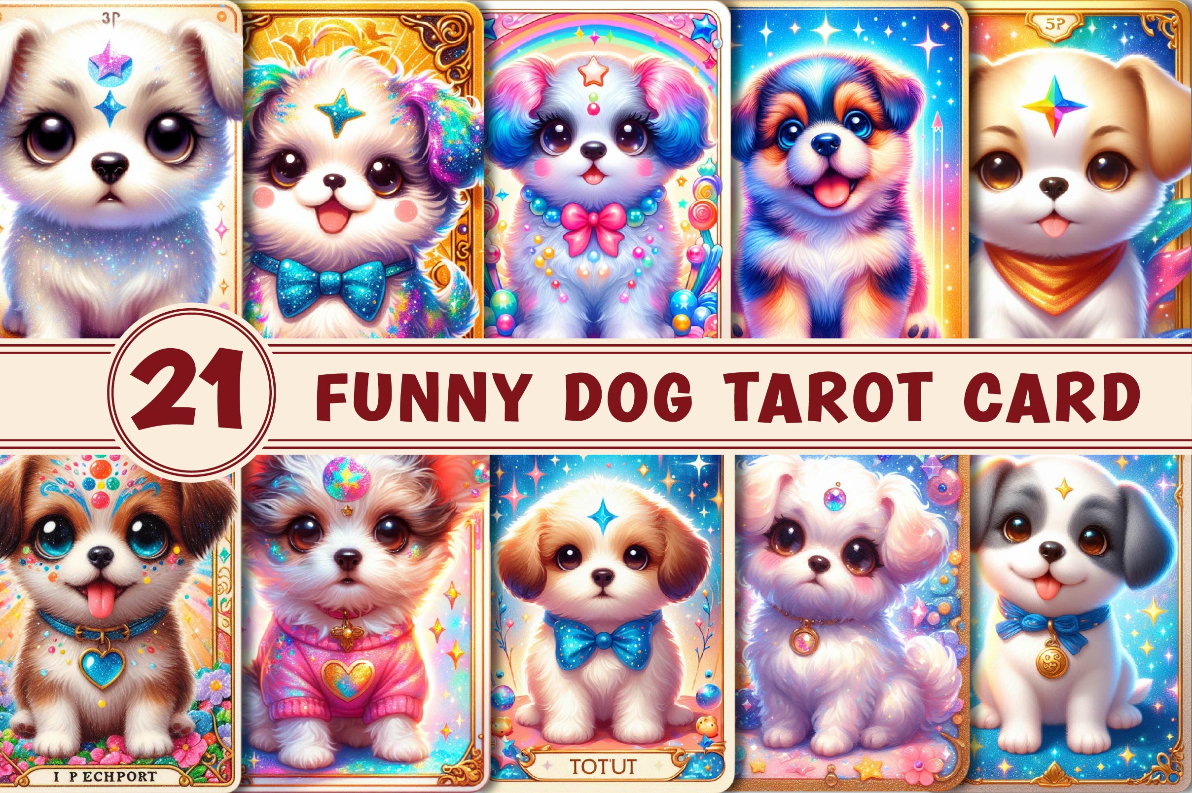 Funny Dog Tarot Card Clipart Bundle - CraftNest - Digital Crafting and Art