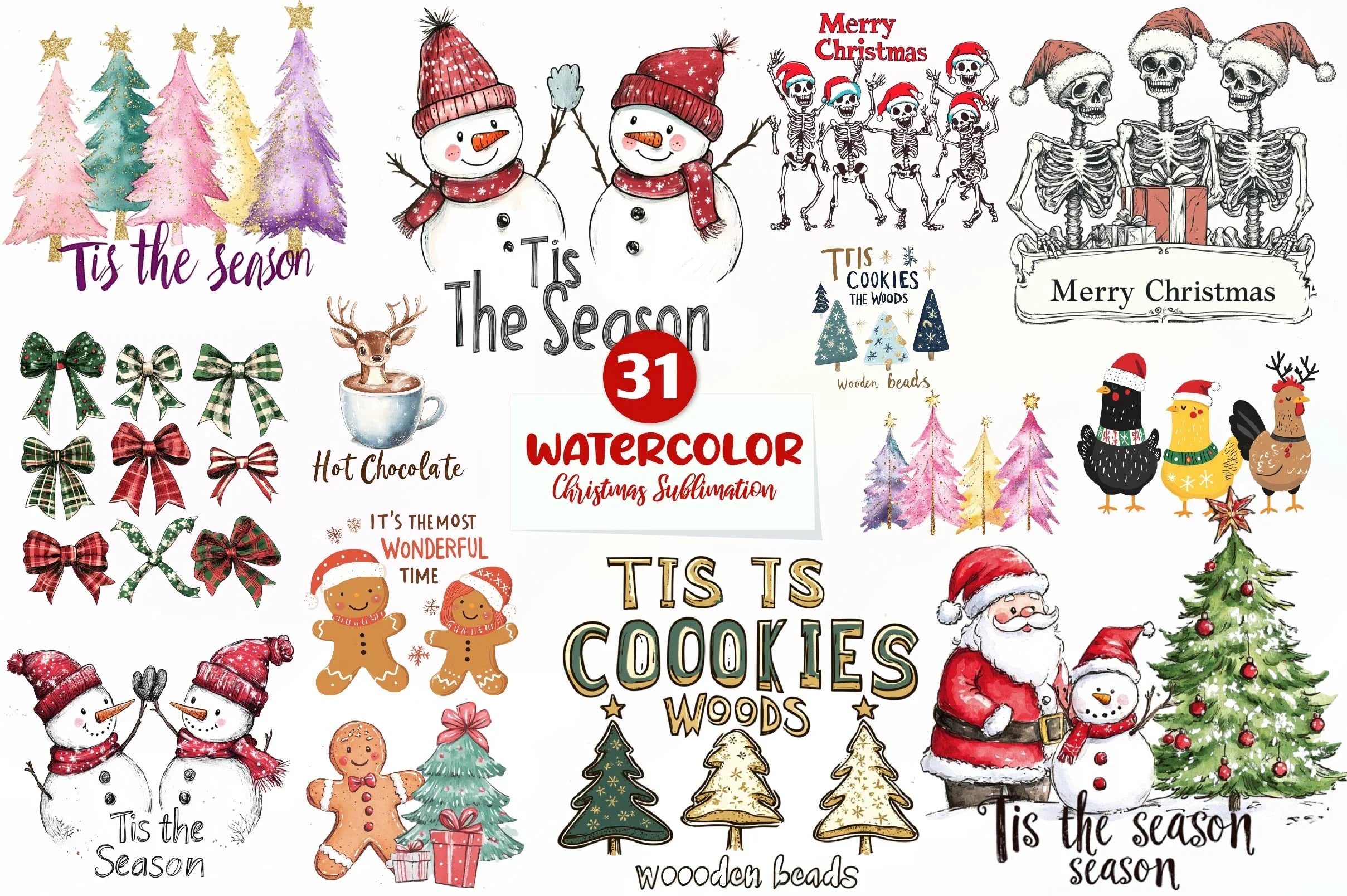 Retro Christmas Quotes Clipart Bundle - CraftNest - Digital Crafting and Art