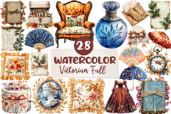 18th Century Victorian Fall Clipart Bundle - CraftNest - Digital Crafting and Art