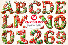 Christmas Gingerbread Alphabet Clipart Bundle - CraftNest - Digital Crafting and Art