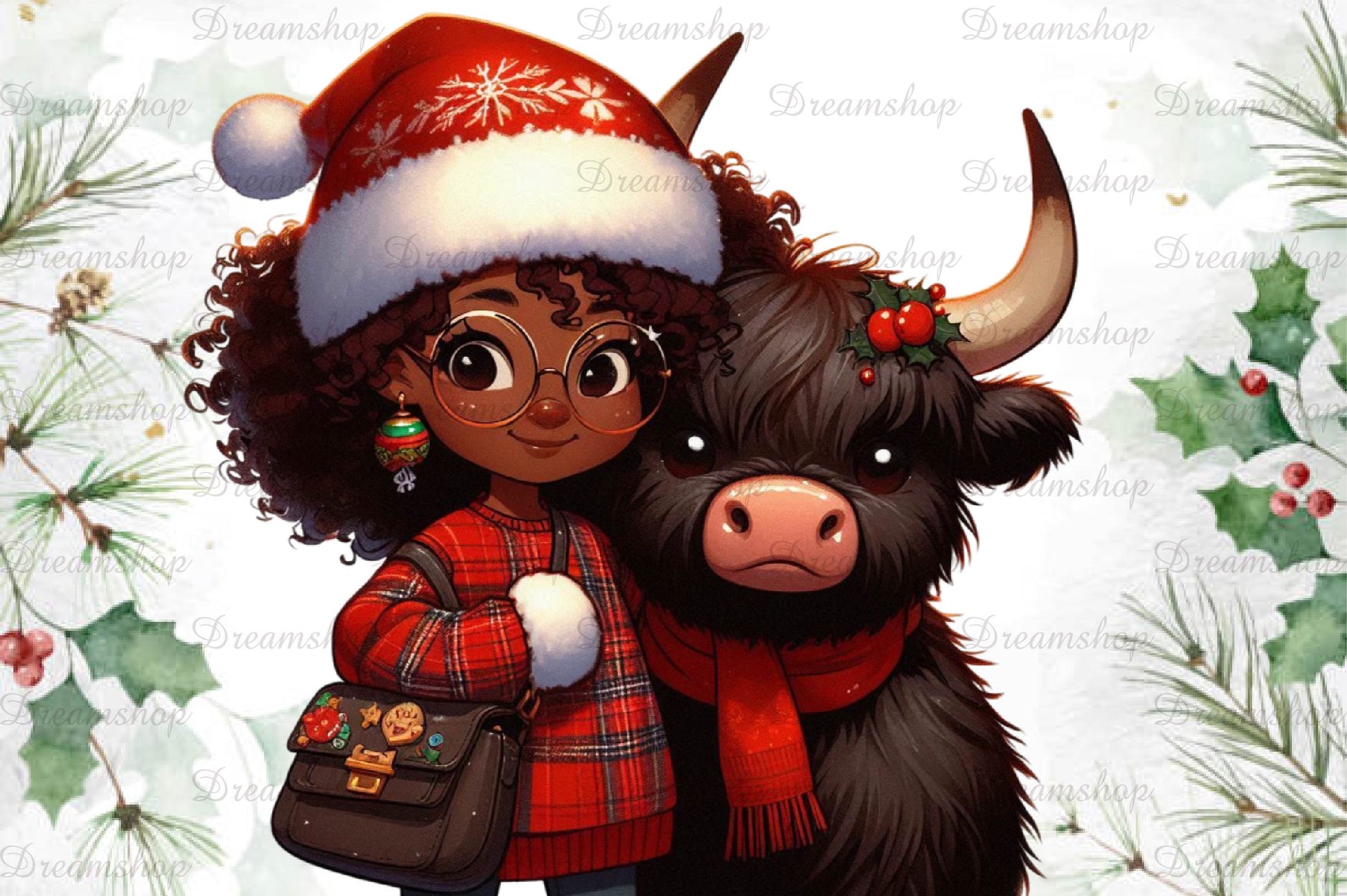 African American Christmas Girl Clipart Bundle 18 - CraftNest - Digital Crafting and Art