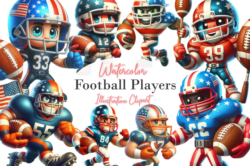 Fantasy Football Players Clipart Bundle - CraftNest - Digital Crafting and Art
