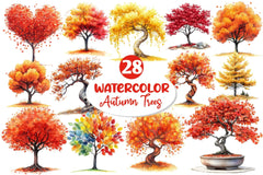 Autumn Trees Clipart Bundle 2 - CraftNest - Digital Crafting and Art