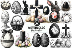 Black Easter Clipart Bundle - CraftNest - Digital Crafting and Art