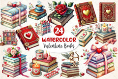 Valentines Books Clipart Bundle 2 - CraftNest - Digital Crafting and Art