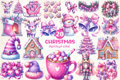 Pastel Purple & Pink Christmas Clipart Bundle - CraftNest - Digital Crafting and Art